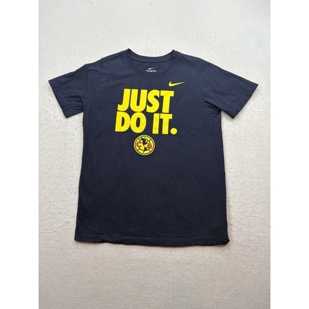 Nike Youth Large Club America Just Do It T-Shirt Navy Blue Soccer Graphic Tee L - Picture 4 of 8